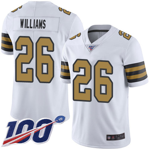 Men New Orleans Saints Limited White P J  Williams Jersey NFL Football #26 100th Season Rush Vapor Untouchable Jersey